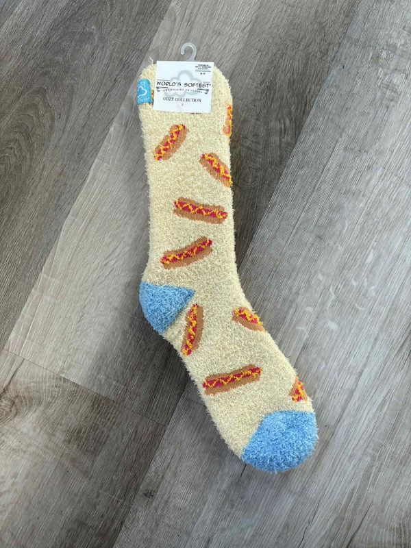 Hot Dog Cozy Crew Sock