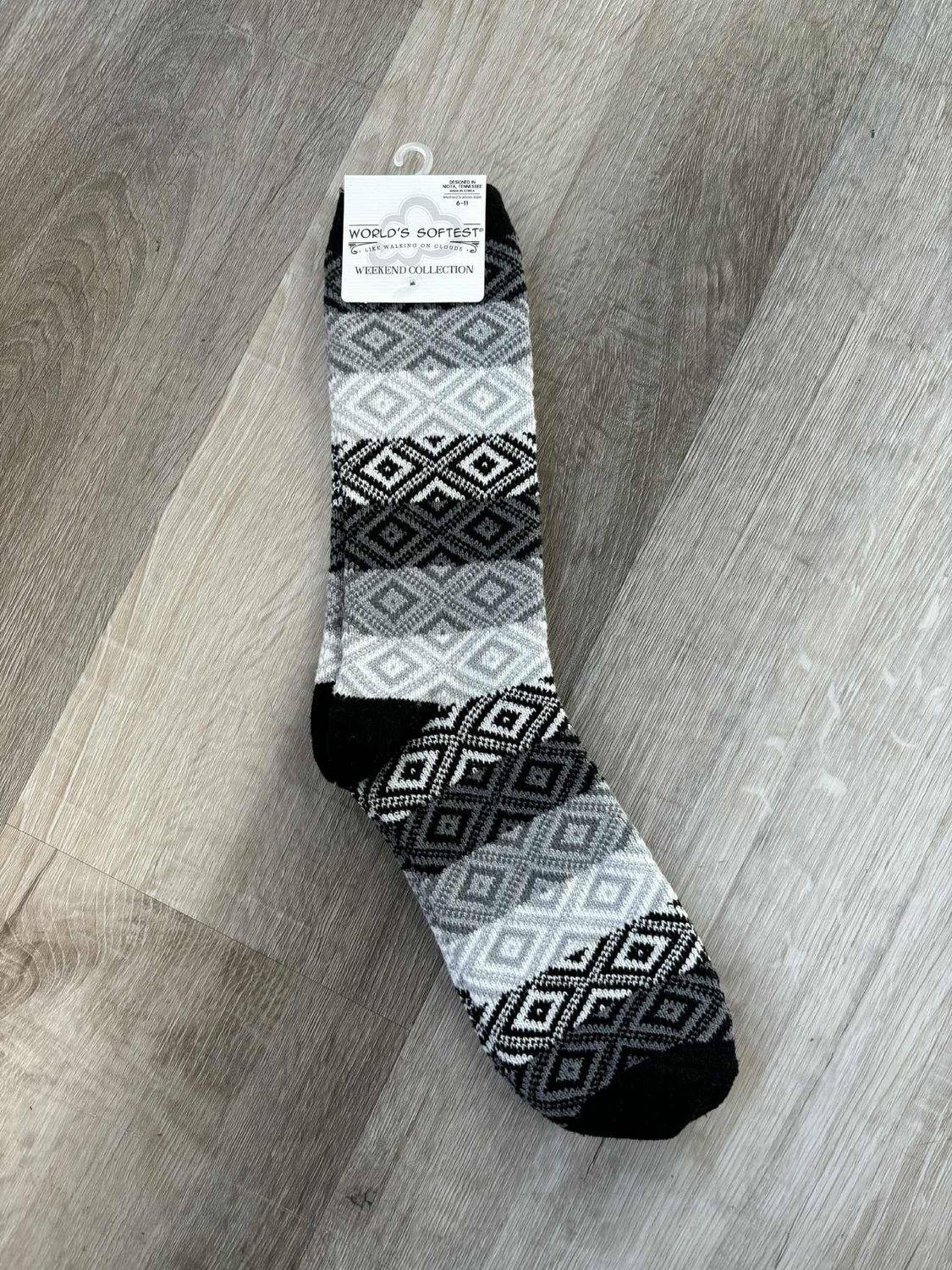 Black Multi Weekend Gem Crew Sock