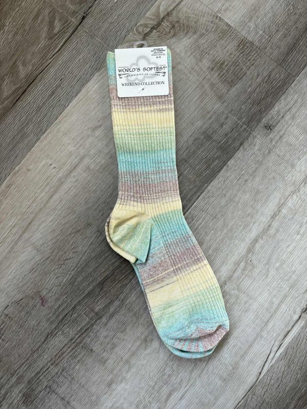 Blue Raspberry Weekend Rib Light Crew Sock