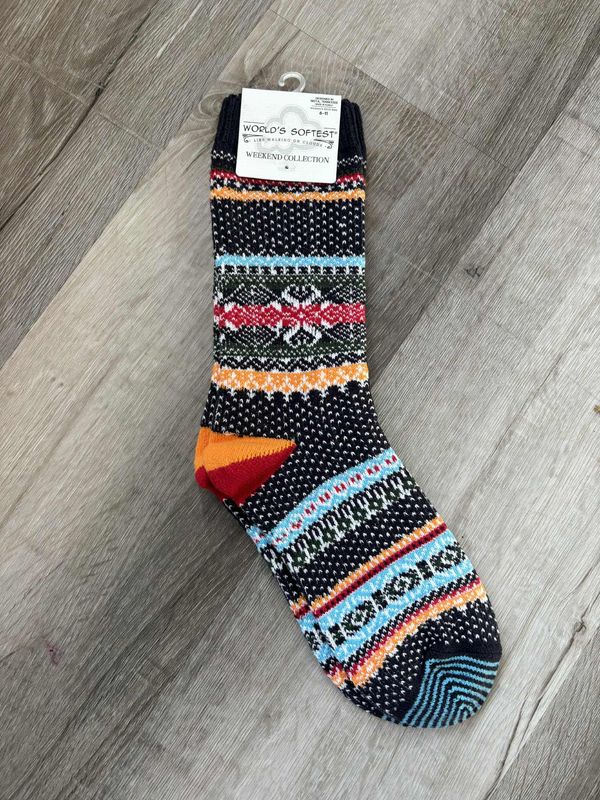 Navy Multi Holiday Seasonal Crew Sock