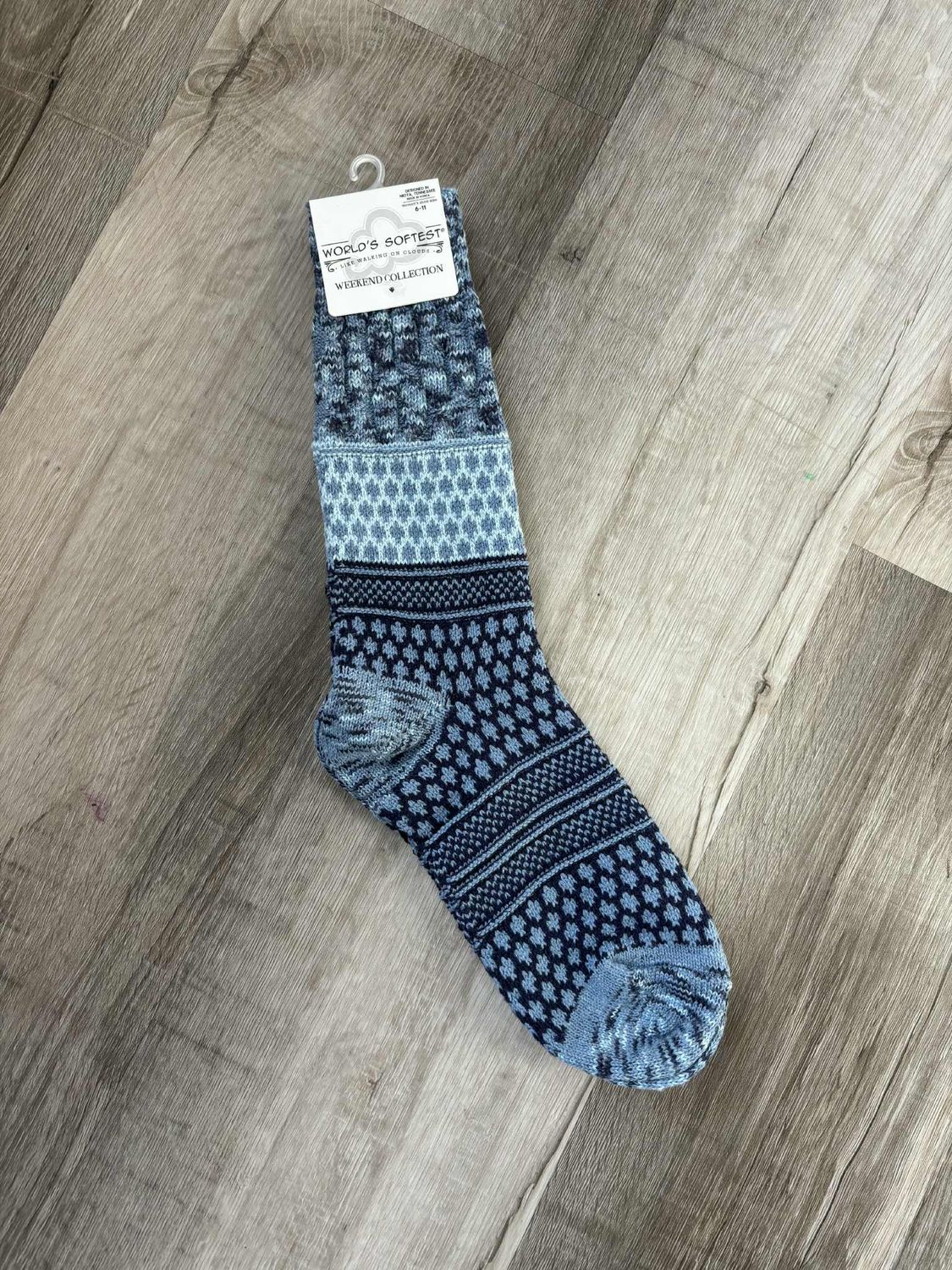 Peacoat Multi Weekend Gallery Textured Crew Sock