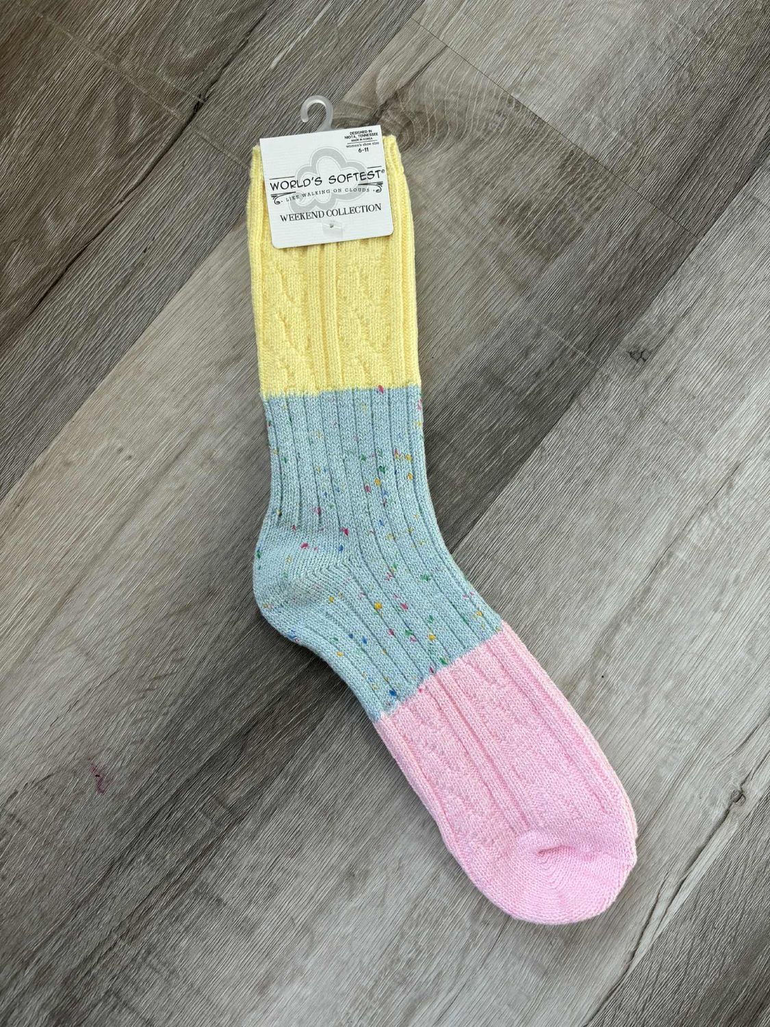 Denim Multi Weekend Confetti Cable Crew Sock