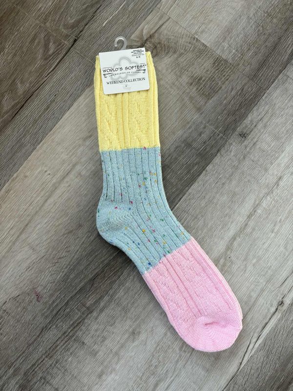 Denim Multi Weekend Confetti Cable Crew Sock