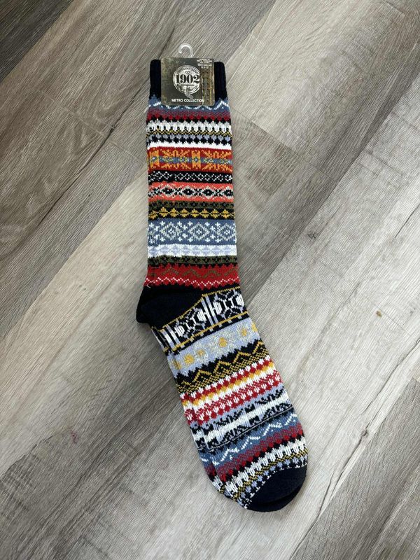 Navy Multi Holiday Men&#39;s Studio Crew Sock