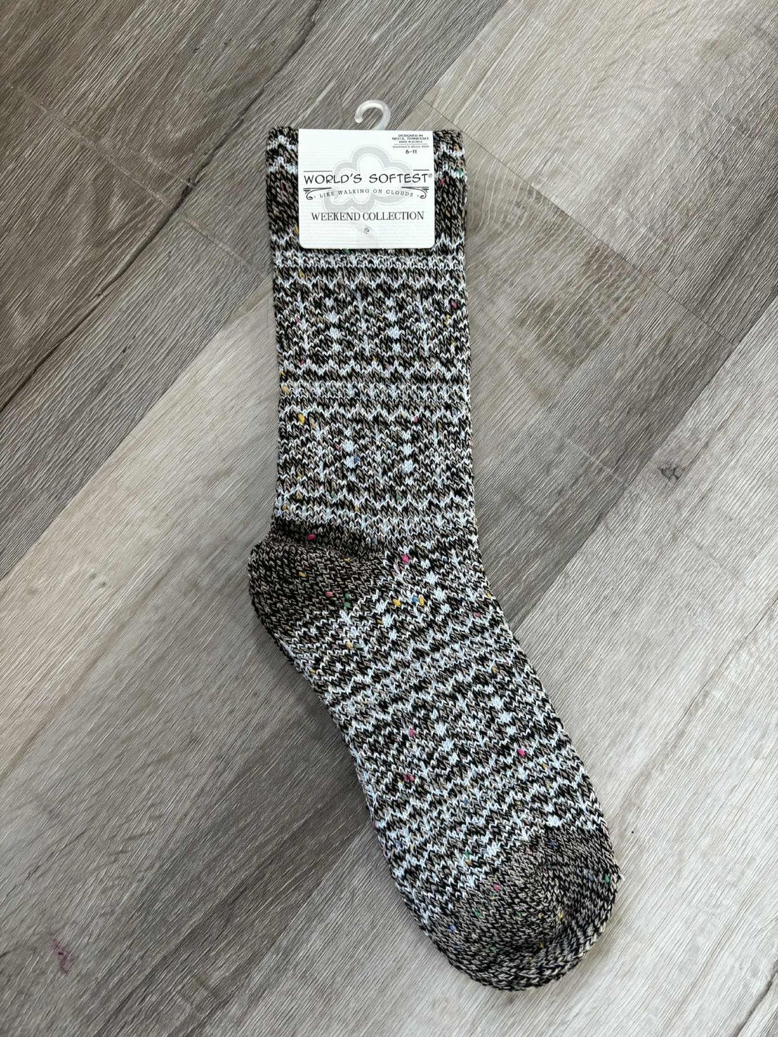 Blue Dark Confetti Holiday Confetti Crew Sock