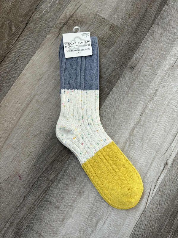 Vanilla Multi Weekend Confetti Cable Crew Sock