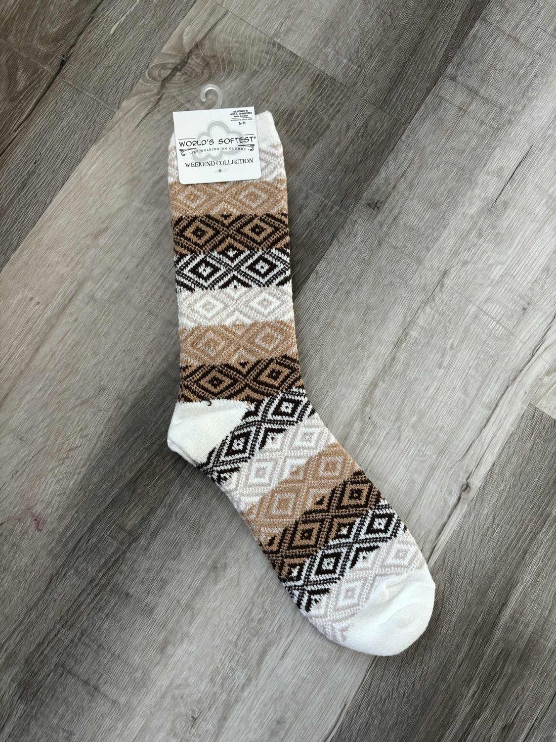 Chocolate Multi Weekend Gem Crew Sock