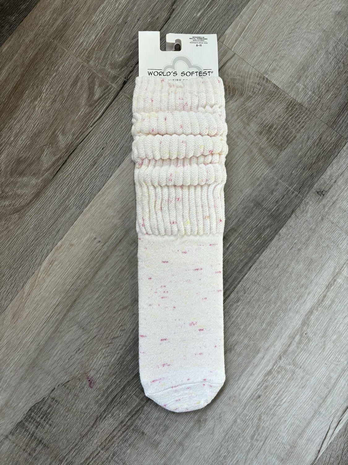 Pink Confetti Weekend Confetti Slouch Crew Sock