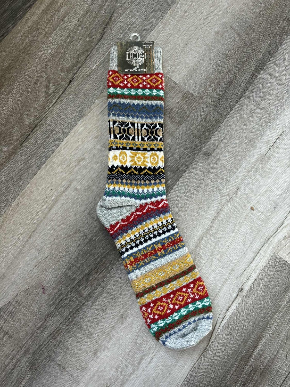 Heather Grey Multi Holiday Men&#39;s Studio Crew Sock