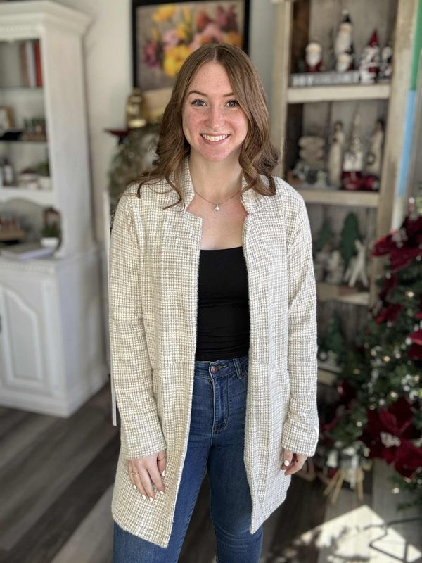 Brushed Houndstooth Cardigan 