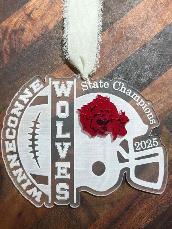 Winneconne Wolves 2025 Football State Champions Ornament