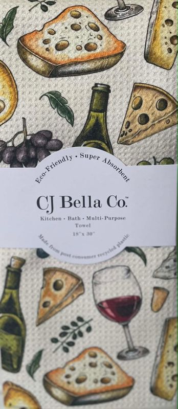 Wine &amp; Cheese Eco-Friendly Towel