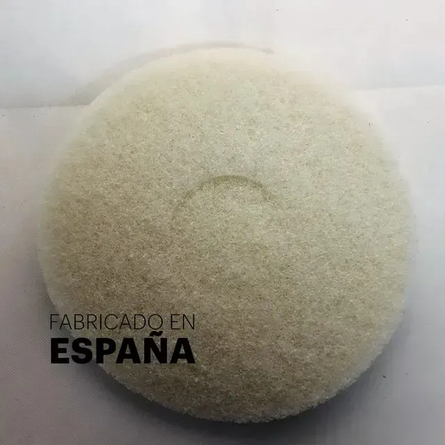 DISCO FIBRA BLANCO DE Ø 30 CM Discos de fibra blancos para acabado final y brillo espejo en suelos - Pulidoras March