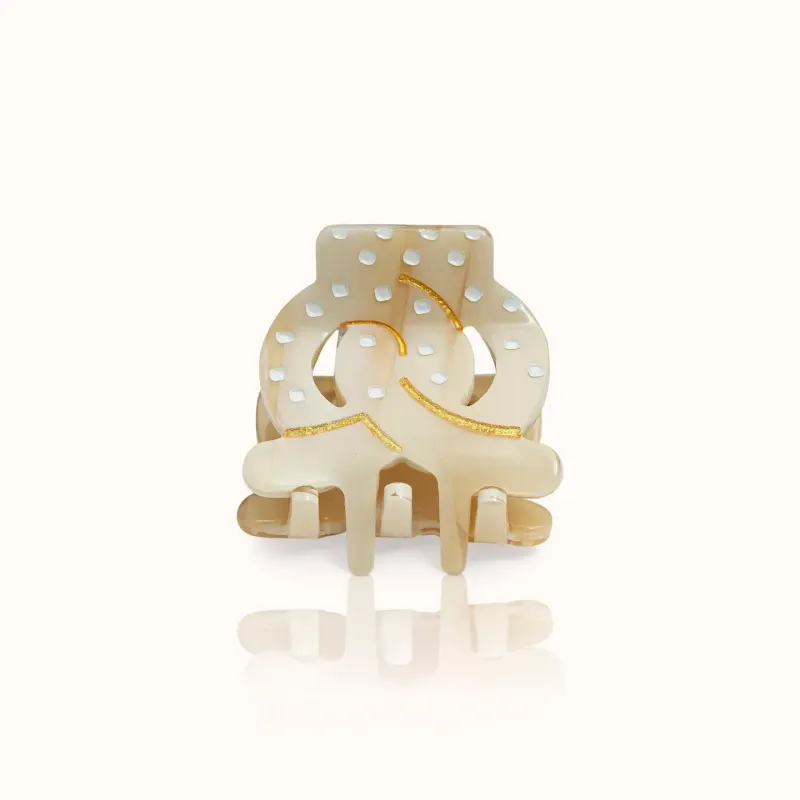 Haarklammer Brezn creme klein Haarklammer Brezn creme klein