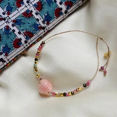 Rosa Muschelopal & Turmaline Armband Rosa Muschelopal & Turmaline Armband