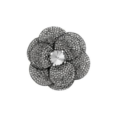 Glitzernde Brosche Blume Silber