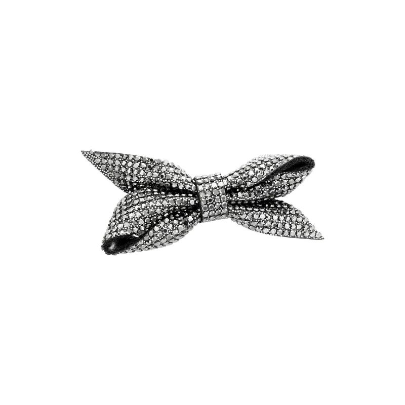 Glitzernde Brosche Schleife Grau Glitzernde Brosche Schleife Grau