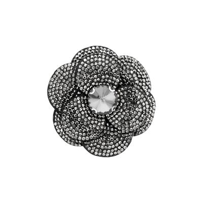 Glitzernde Brosche Blume Schwarz Glitzernde Brosche Blume Schwarz