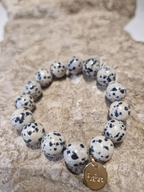 Armband Naturstein weiß 10mm