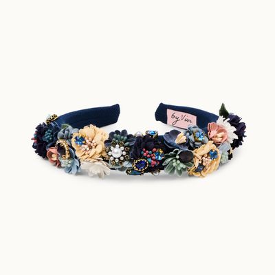 Haarreifen Flower Navy
