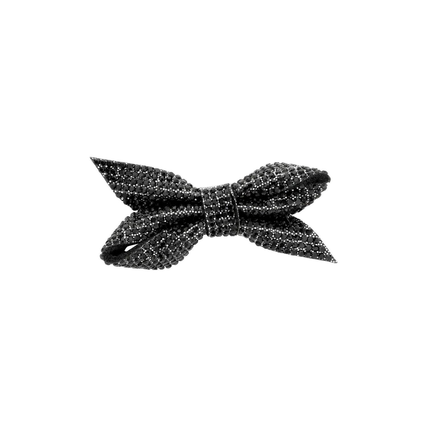 Glitzernde Brosche Schleife Schwarz