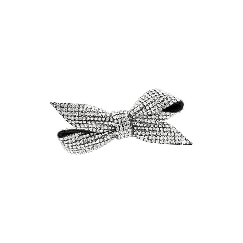 Glitzernde Brosche Schleife Silber