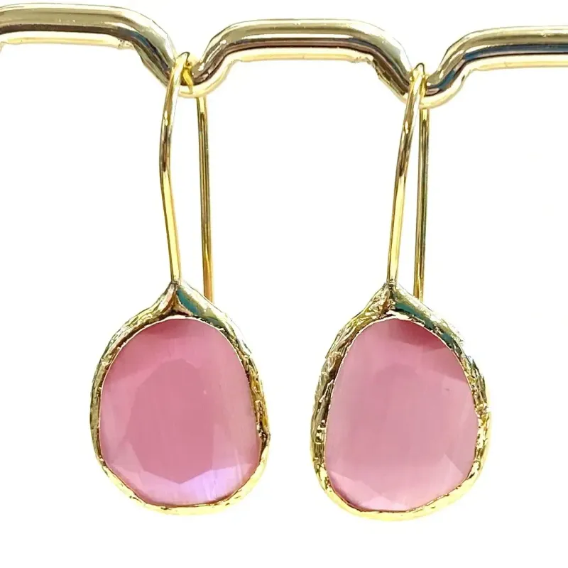 Ohrringe Cateye Stone Rosa