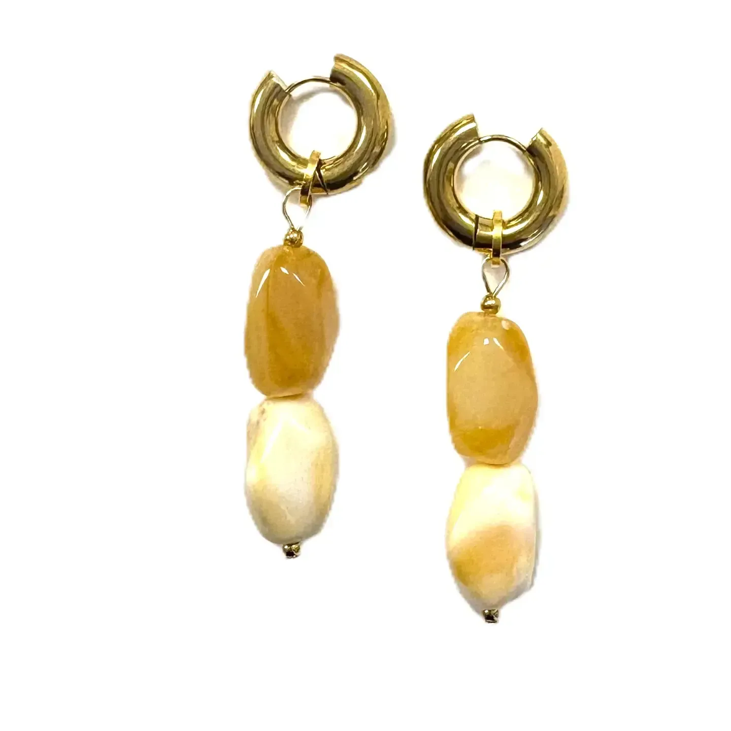 Ohrringe mit Acrylperlen cremeweiß/beige Ohrringe mit Acrylperlen cremeweiß/beige