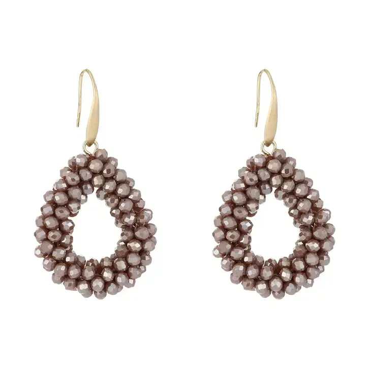 Ohrringe Perlen beige / braun