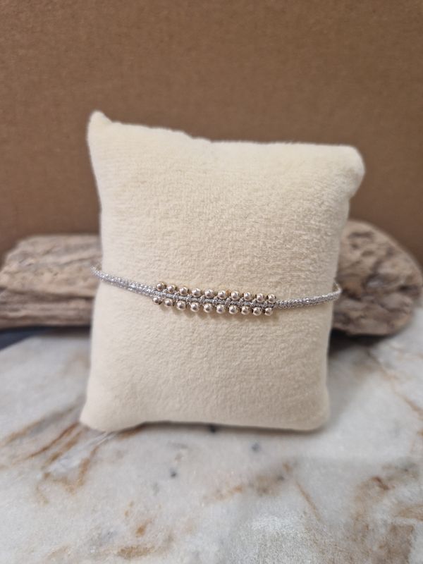 Armband silberne Doppelkugeln Armband silberne Doppelkugeln