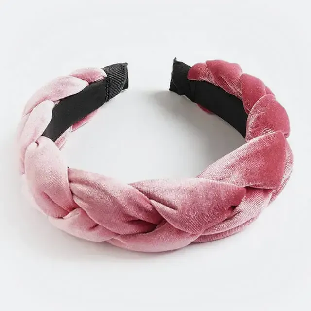 Haarreif Nani - geflochten aus Samt rosa