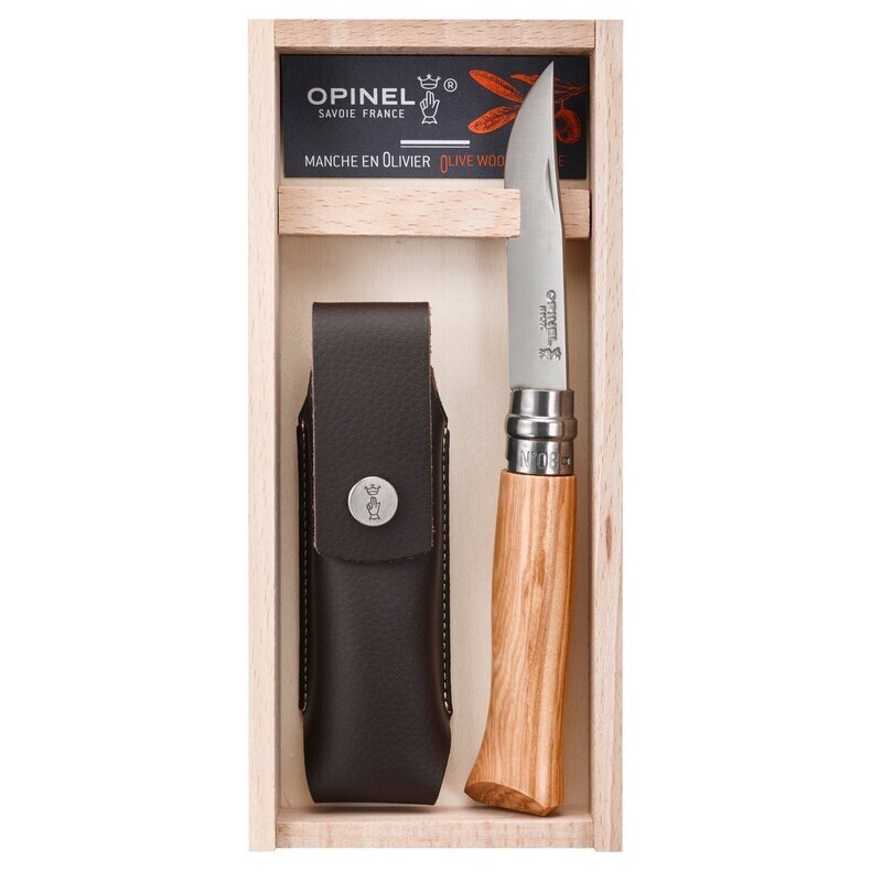 Opinel Klappmesser Nr. 8 Olive inkl. Etui
