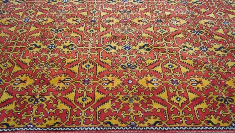 Remarkable Turkish Lotto Oushak  10'7" x 17'  Hand Knotted Wool Vintage Large Oriental Rug