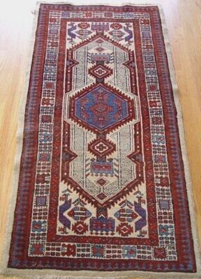 3' x 6' Antique Persian Sarab Heriz Tribal Hand Knotted Wool VEG. Dyes  Oriental Rug
