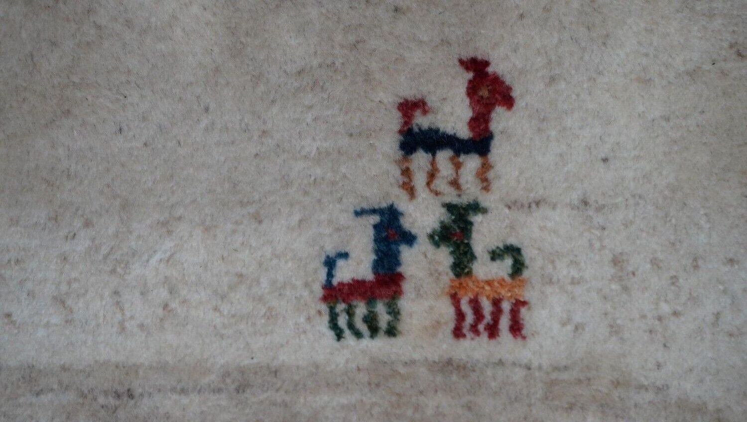 4'3" x 6' Persian Gabbehh Hand-Knotted Tribal Wool Rug Trees Goats