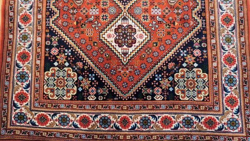 4' x 6' New Abadehh Qashqaii Hand-Knotted Wool Rug with Birds