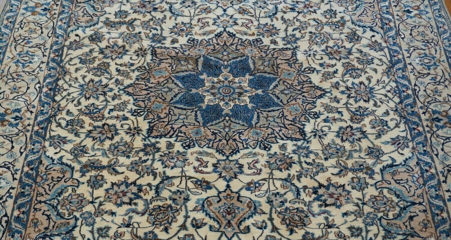 Fine Persian Nain Silk & Wool Hand Knotted Premium Quality Oriental Rug 6'4" x 10'
