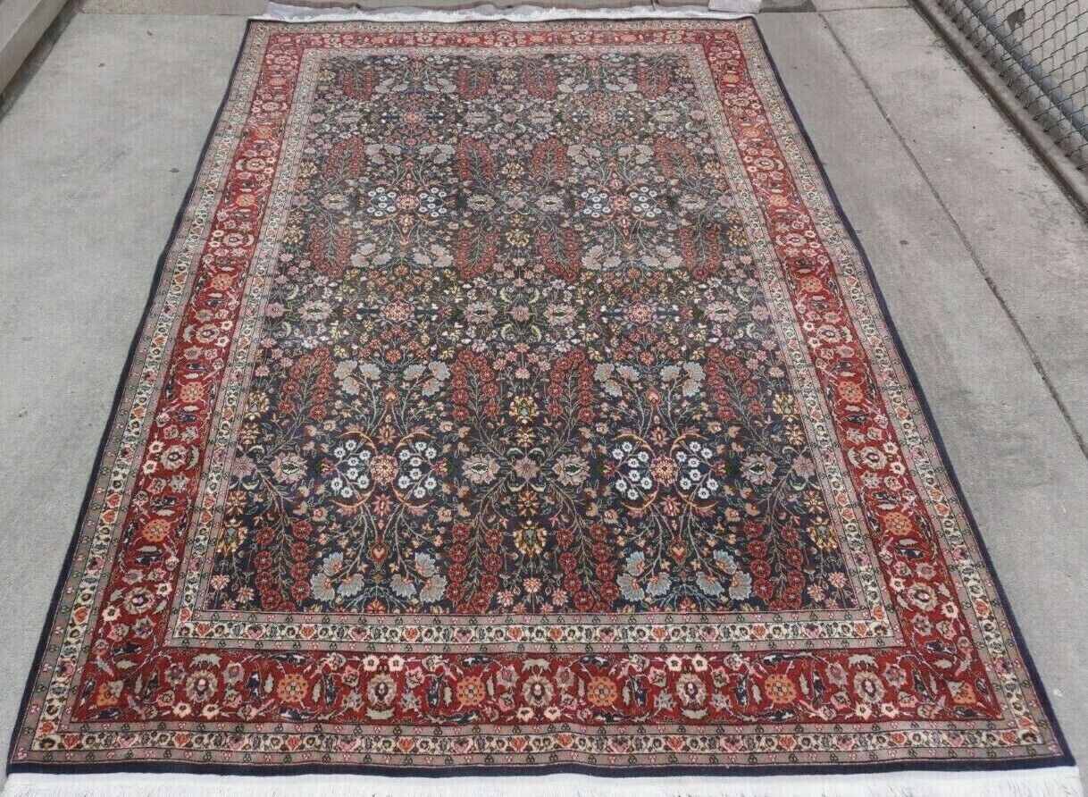 6'5" x 10' Turkish Sivas Hand Knotted Wool Floral Vintage Rug Excellent