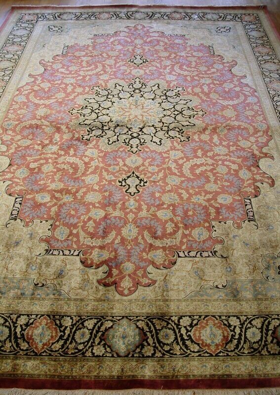 PHENOMENAL PERSIAN QUM SIGNED PURE SILK HAND KNOTTED PREMIUM QUALITY RUG 6'6" x 10'
