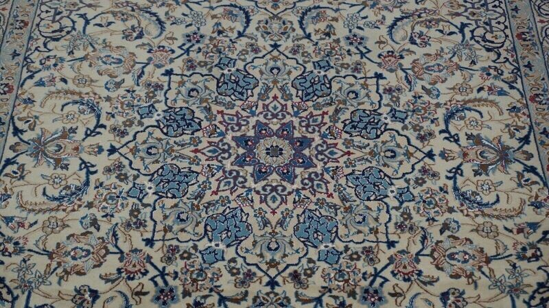 6'7" x 10'4" Silk & Wool Persian Nain Hand Knotted Premium Quality Rug