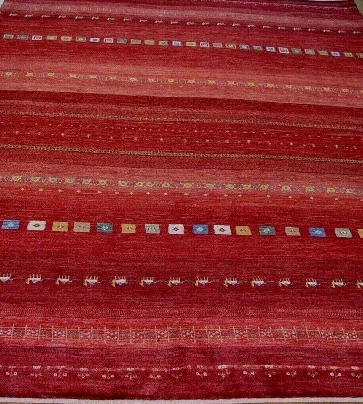 6'7" x 9'10" New Persian Gabbeh Hand Knotted Wool Tribal Modern Premium Quality Rug