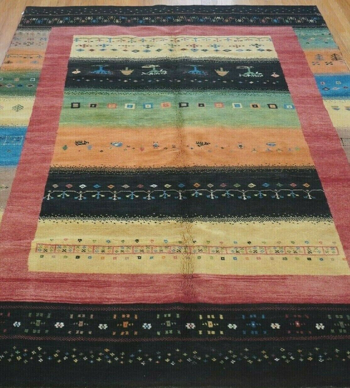 6'8" x 9'6" NEW PERSIAN GABBEHH TRIBAL HAND KNOTTED WOOL PREMIUM QUALITY RUG
