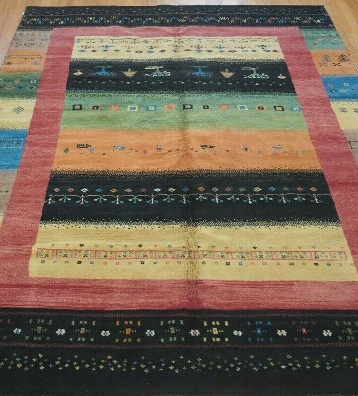6'8" x 9'6" NEW PERSIAN GABBEHH TRIBAL HAND KNOTTED WOOL PREMIUM QUALITY RUG