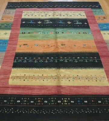 6'8 6'8" x 9'6" NEW PERSIAN GABBEHH TRIBAL HAND KNOTTED WOOL PREMIUM QUALITY RUG