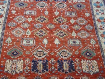 6' x 7'6 6' x 7'6" Persian Gabbeh Hand Knotted Wool Superb Quality Rug Excellent