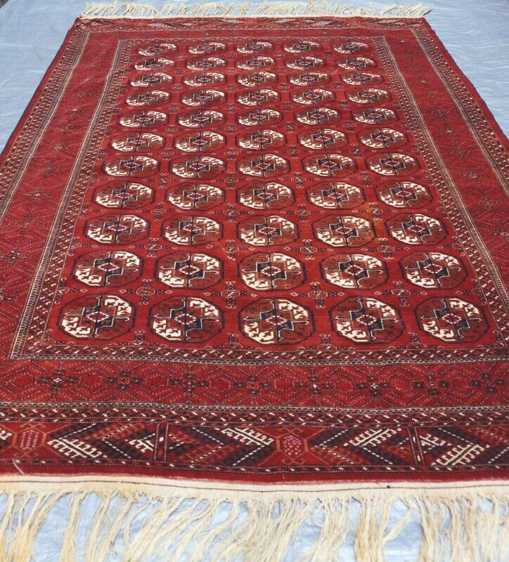7'3" x 10' ANTIQUE TURKMEN TEKE HAND KNOTTED 100% WOOL  RUG  EXCELLENT