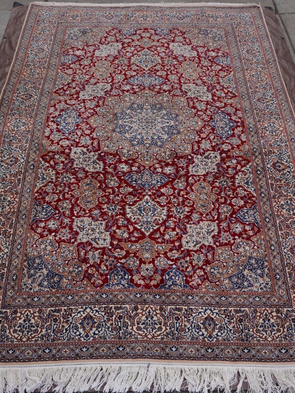 Outstanding Persian Nain Silk & Wool Hand knotted Oriental Rug 7' x 11'
