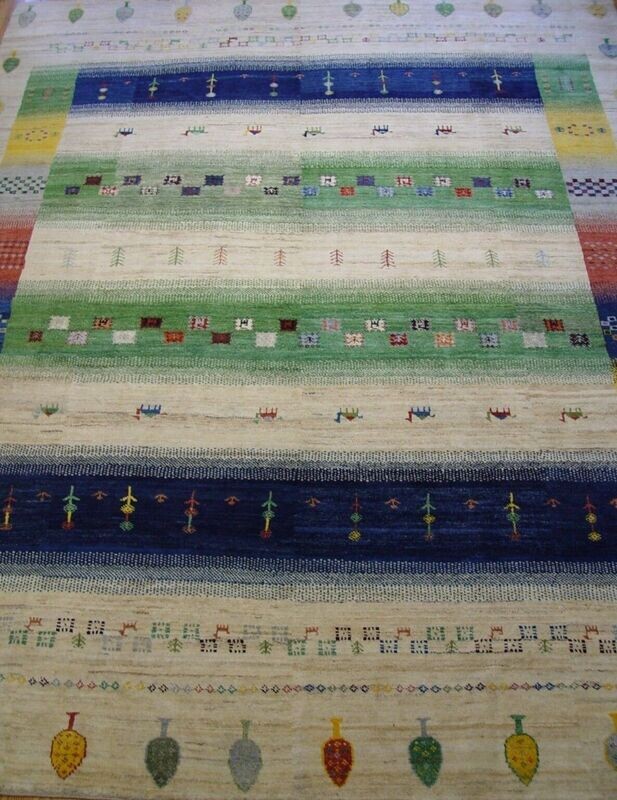 8'8" x 11' NEW GABBEH PERSIAN HAND KNOTTED 100% WOOL RUG GOATS CAMELS TREE