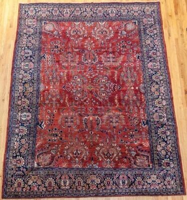Magnificent Antique 1900s Persian Farahan Sarouk Hand-Knotted Wool Oriental Rug 9'x12' Magnificent Antique 1900s Persian Farahan Sarouk Hand-Knotted Wool Oriental Rug 9'x12'