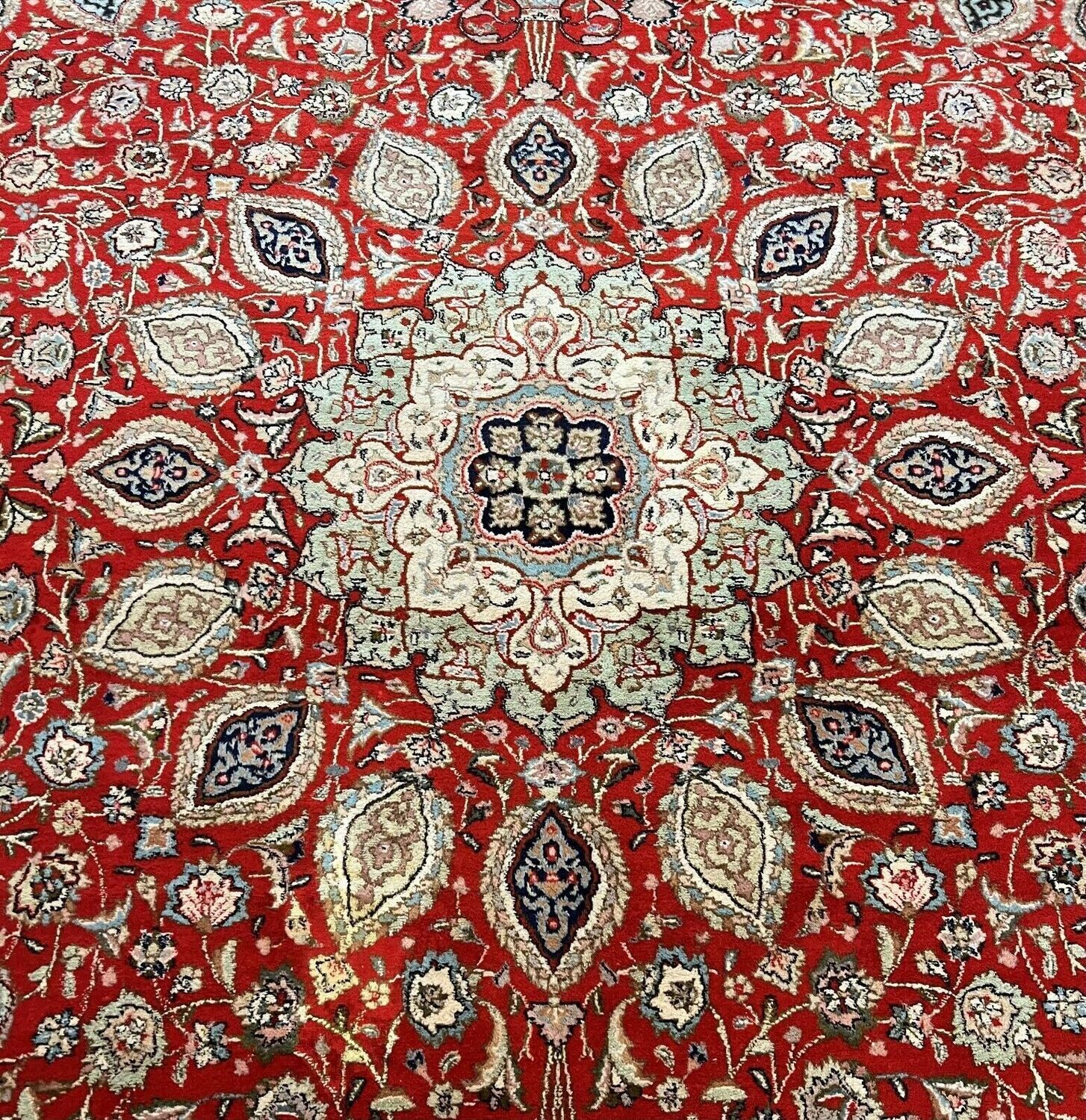 9' x 12' Persian Tabriz signed Hand-Knotted Wool Vintage Rug
